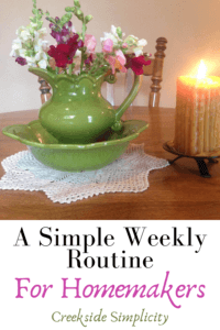 weekly routine for homemakers