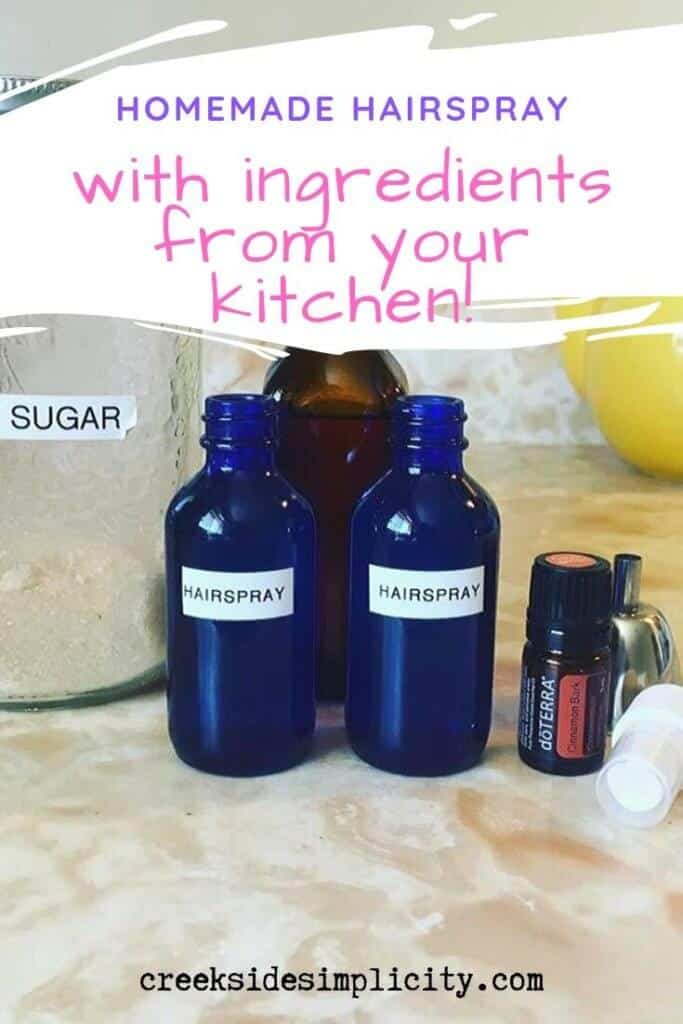 homemade hairspray with ingredients from your kitchen