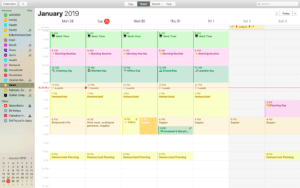 Calendar screen shot