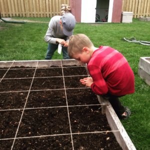 Boys planting
