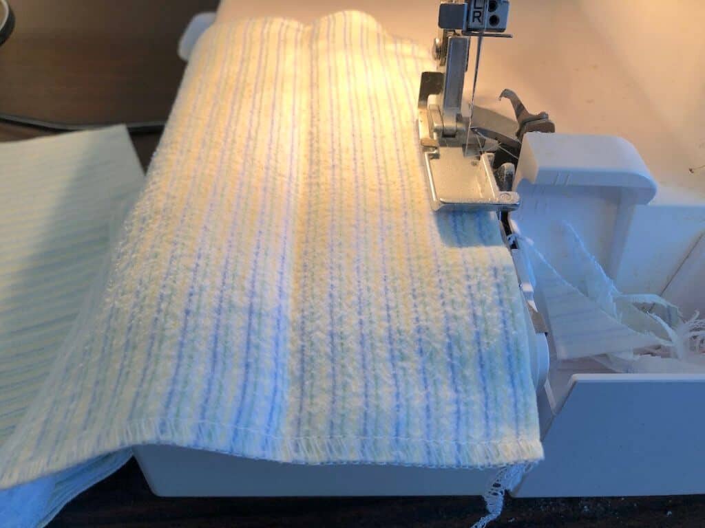 making cloth toilet paper on a serger