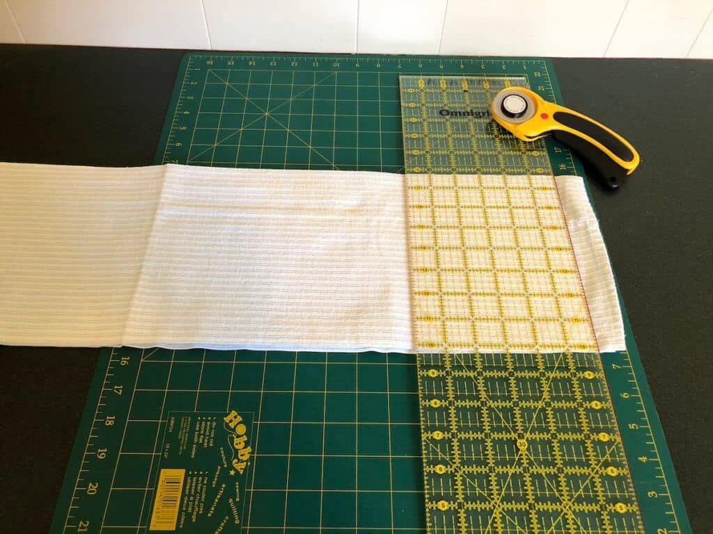 cutting cloth toilet paper into squares
