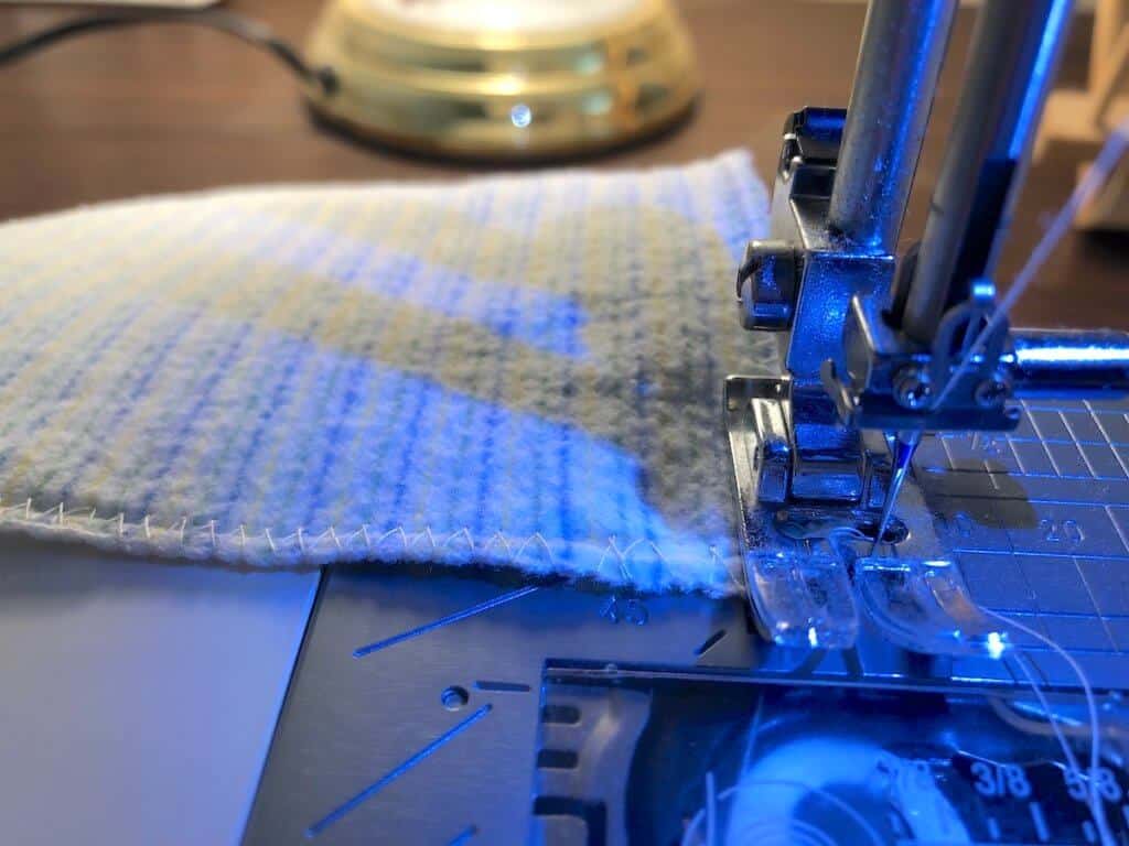 single layer family cloth square using a zig zag stitch