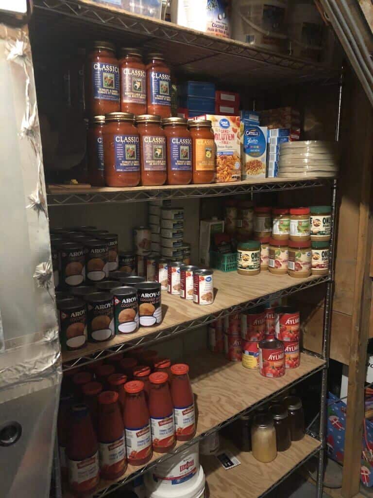 canned goods on a shelf