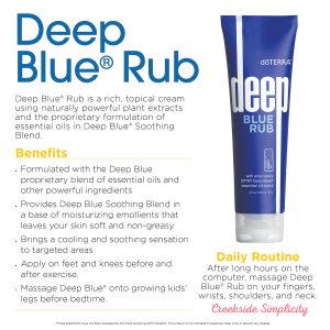 doTERRA BOGO Deep Blue Rub benefits uses