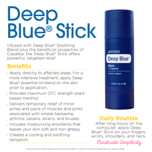 doTERRA BOGO Deep Blue Stick benefits uses