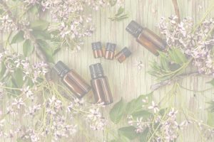 essential oil bottles and lavender