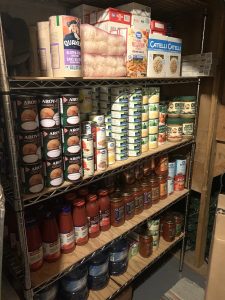 deep pantry with canned goods